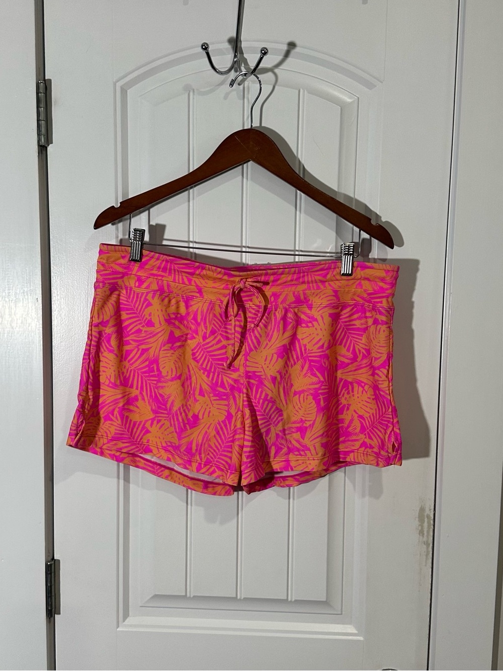 HEAT Swimwear, Tankini Set, Pink & Orange Tropical Palm, Size XL - Picture 5 of 16
